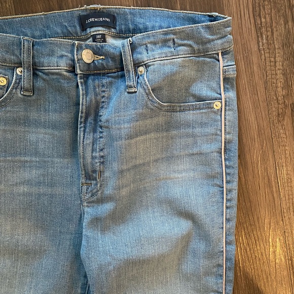 J. Crew TALL Toothpick Jeans with Pale Pink Satin Piping high rise - Picture 4 of 6